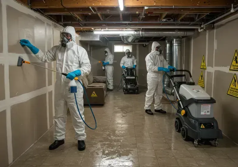 Basement Moisture Removal and Structural Drying process in Marion, AL